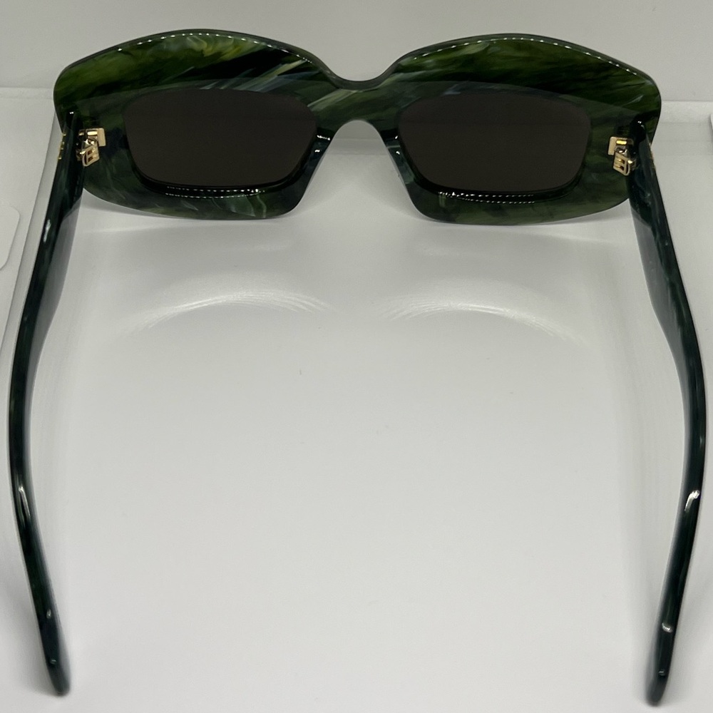 Loewe Green Tortoiseshell Rectangular Sunglasses - image 7